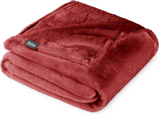Bare Home Fleece Blanket - Twin/Twin Extra Long - Ultra-Soft Lightweight for Bed, Sofa, and Couch - Luxury Microplush - Cozy Warm Blanket (Twin/Twin XL, Rosewood)