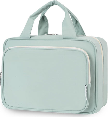Travel Toiletry Bag for Women Large Hanging Makeup Bag Organizer Toiletries Bag for Full Size Essentials Accessories Cosmetics (Mint Green (Large))