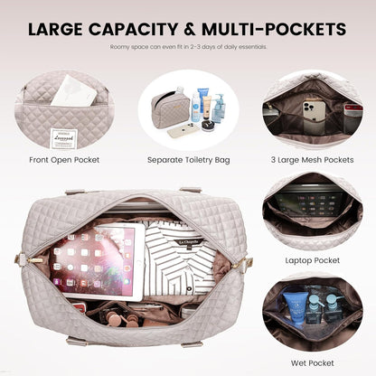 LOVEVOOK Travel Duffle Bag,Weekender Bags for Women with Shoe Compartment，Carry on Overnight Bag with Toiletry Bag,Gym Duffel Bag with Wet Pocket, Hospital Bags for Labor and Delivery