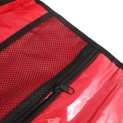 First Aid Bag Tote Empty Small First Aid Kit Bag Outdoor Travel Rescue Pouch First Responder Medicine Bag Pocket Container for Car Home Office Sport Outdoors (Red Foldable Green Print)