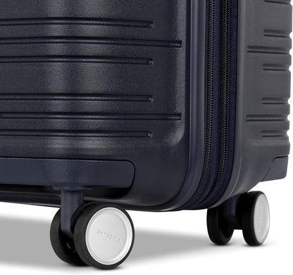 Samsonite Elevation Plus - Medium Hardside Luggage - Scratch Resistant Polypropylene Shell, RightHeight™ Adjustable Handle, Integrated AirTag Holder, TSA Lock, WetPak™ Compartment - Midnight Blue