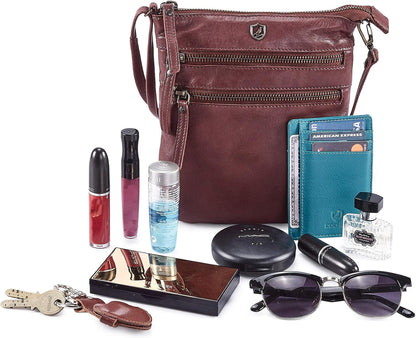 Crossbody Sling Bag for Women Small Real Leather Purse Vintage Travel Crossover Shoulder Bag Handmade