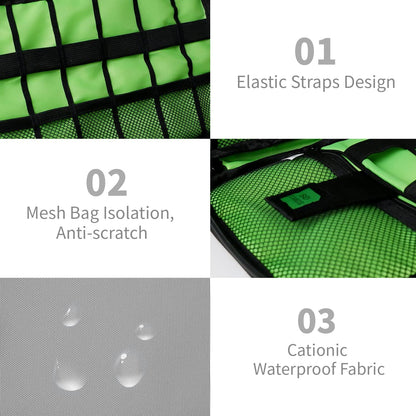 Electronics Organizer Travel Case,Electronic Accessories Storage Bag,Portable Waterproof Cable Organizer Bag,Travel Cord Organizer Bags for Small Charging Cord Storage,SD Card-Grey Green
