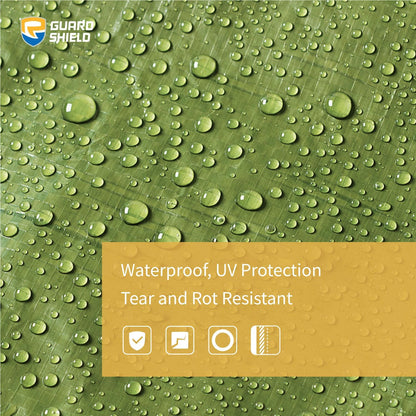 GUARD SHIELD Tarp Green 8x12 Feet Multi Purpose Waterproof Poly Tarp Cover 5mil (2-Pack)
