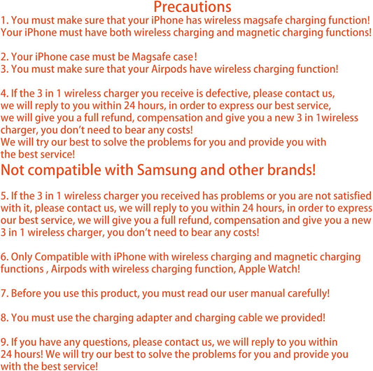3 in 1 Fast Wireless Charger Stand for iPhone, Foldable Travel Charging Station for Magsafe for iPhone 17/Air/16/15/14/13/12 Series, Apple Watch Series, AirPods pro/2/3/4, Gifts for Women Men (Silver)