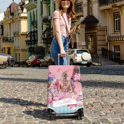 Travel Luggage Cover Suitcase Protector Fits 18-32 Inch Wheel Covers PatternedTravel Related Items Flower Luggage Protector Elastic S