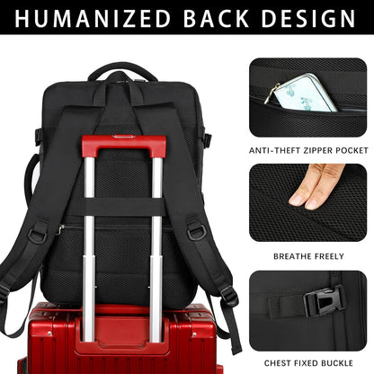 Sowaovut Travel Laptop Backpack, Extra Large High School College Backpacks, Flight Approved Daypack Business Bag Fit 17.3 inch Laptop for Men Women (Black)