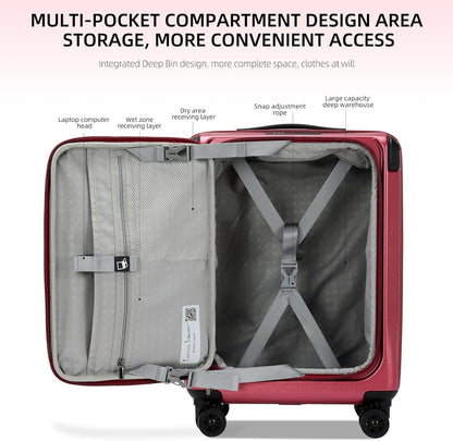 Premium Carry On Luggage, 20Inch&29 Inch Top Opening Airline Approved ABS+PC Hard Shell Suitcases with Silent Wheels, TSA Lock,Front Pocket and Wet-dry Separated Six-piece Set