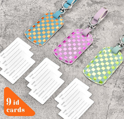 Luggage Tags for Suitcases Travel Accessories: Leather Luggage Tag 3 Pack TSA Approved Airplane Travel Essentials for Women, Bag Tags for Luggage Long Flight Must Haves Travels Gift Airport Essentials