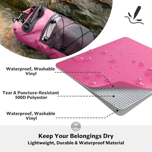 STOVER 5/10/25/30/40/55L Waterproof Backpack- Floating Dry Bag for Kayaking, Travel, Beach, Hiking, & Camping, Men/Women