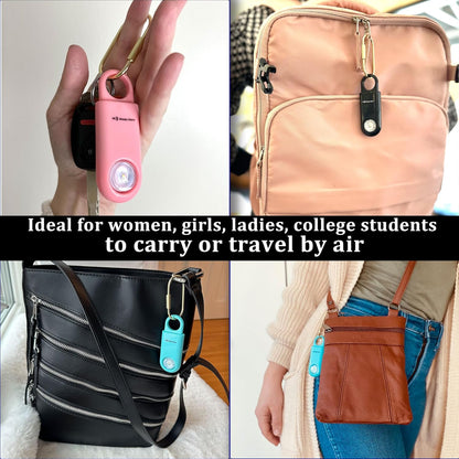 130dB Keychain Siren Strobe Light. Loud Sound Personal Safety Alarm with Carabiner. SOS Emergency Alerts for Women, Girls, School Children, Night Runners, Hiking. Bear Alarm Deterrent.Pink