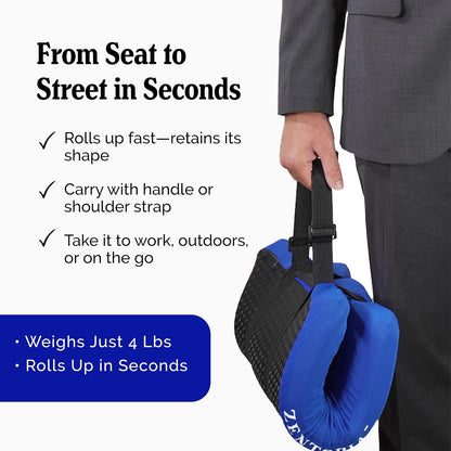Gel and Memory Foam Seat Cushion – Office – Ergonomic Cushion Pad for Tailbone Pain - Desk Chair Car Seat Cushion Driving - Sciatica & Back Pain Relief (Blue)