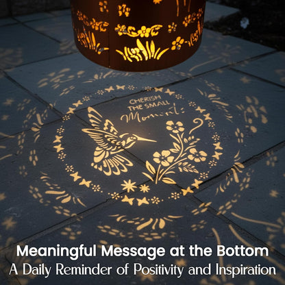 FLAGWIX Christmas Hummingbird Gifts for Women Men - Solar Lanterns Outdoor Waterproof - Garden Decor for Outside, Birthday Gifts for Mom Grandma, Decorative Lantern for Garden Yard Patio Balcony Porch