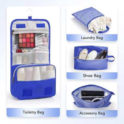 8 Set Compression Packing Cubes for Travel Essentials,Compressible Expandable Packing Cubes for Suitcase,OlarHike Luggage Organizer Bags for Travel,Handy Helper for Organizing Clothes(Klein Blue)