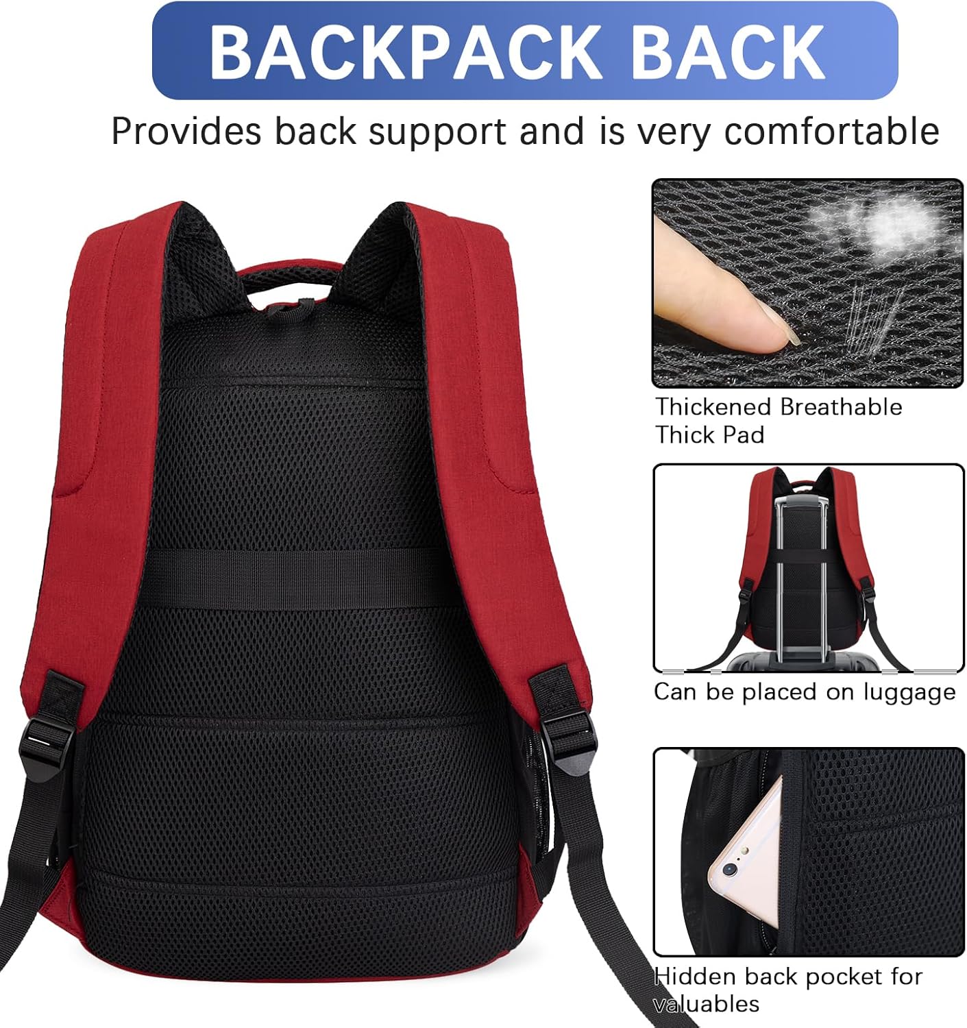 LARIPOP Travel Laptop Backpack,15.6 Inch Business Laptop backpack for Men Women with USB Charging Port,Water-Resistant Laptopack Weekender Daypack for Work College Computer