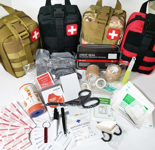 IFAK Kit Trauma Kit Military Medical First Aid Kits Bleeding Contral Emergency Survival Bug Out Bag for Camping Gear Supplies Hiking (Black)