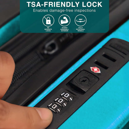 Luggage Sets 2 Piece, 24 Inch Suitcase and 28 Inch Luggage with Spinner Wheels, Durable Hard Shell Suitcase Set, Expandable Travel Suitcases with Wheels, Teal