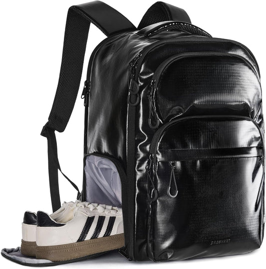 BAGSMART 30L Travel Backpack, 15.6 Inch Carry On Backpack Flight Approved, Personal Item Travel Bag, Water Resistant Weekender Bag Daypack, Black
