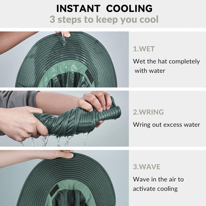 Sukeen Cooling Sun Hat for Men Women UPF50+ Wide Brim Fishing Hat with Neck Flap Adjustable Foldable Bucket Hat for Hiking