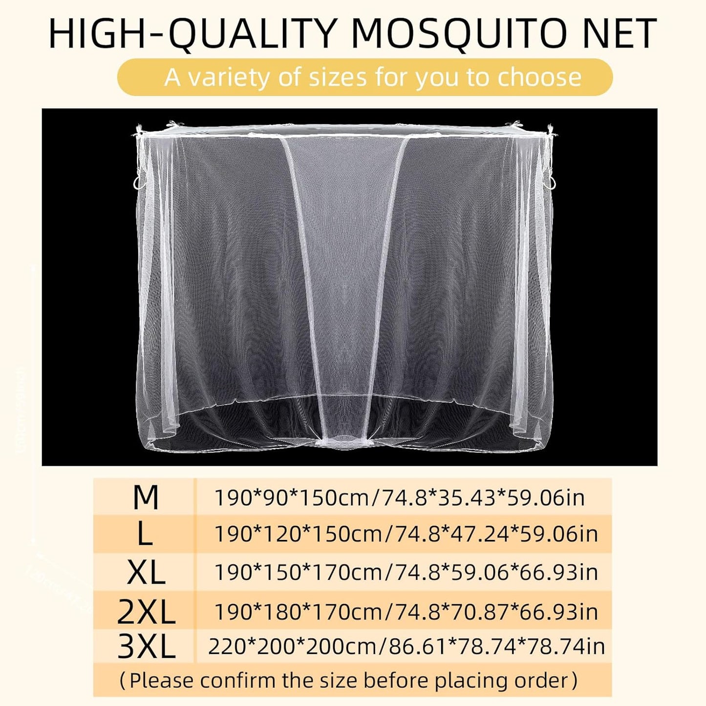 4 Corners Mosquito Net for Mosquiteros para Camas Bed Canopies Netting Bed Drapes Rectangular Mosquito Mesh for Camping Home Outdoor Travel (White,L75 X W35.5 X H59 Inch,Opening)