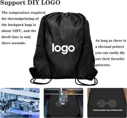 60 Pieces Drawstring Backpack Bags Sports Sackpack Bulk Cinch Gym Bag For Women Men Outdoor Sports Backpack(Black)