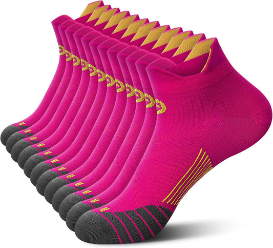 PAPLUS Ankle Compression Sock for Men and Women 2/4/6 Pairs, Low Cut Compression Running Sock with Ankle Support