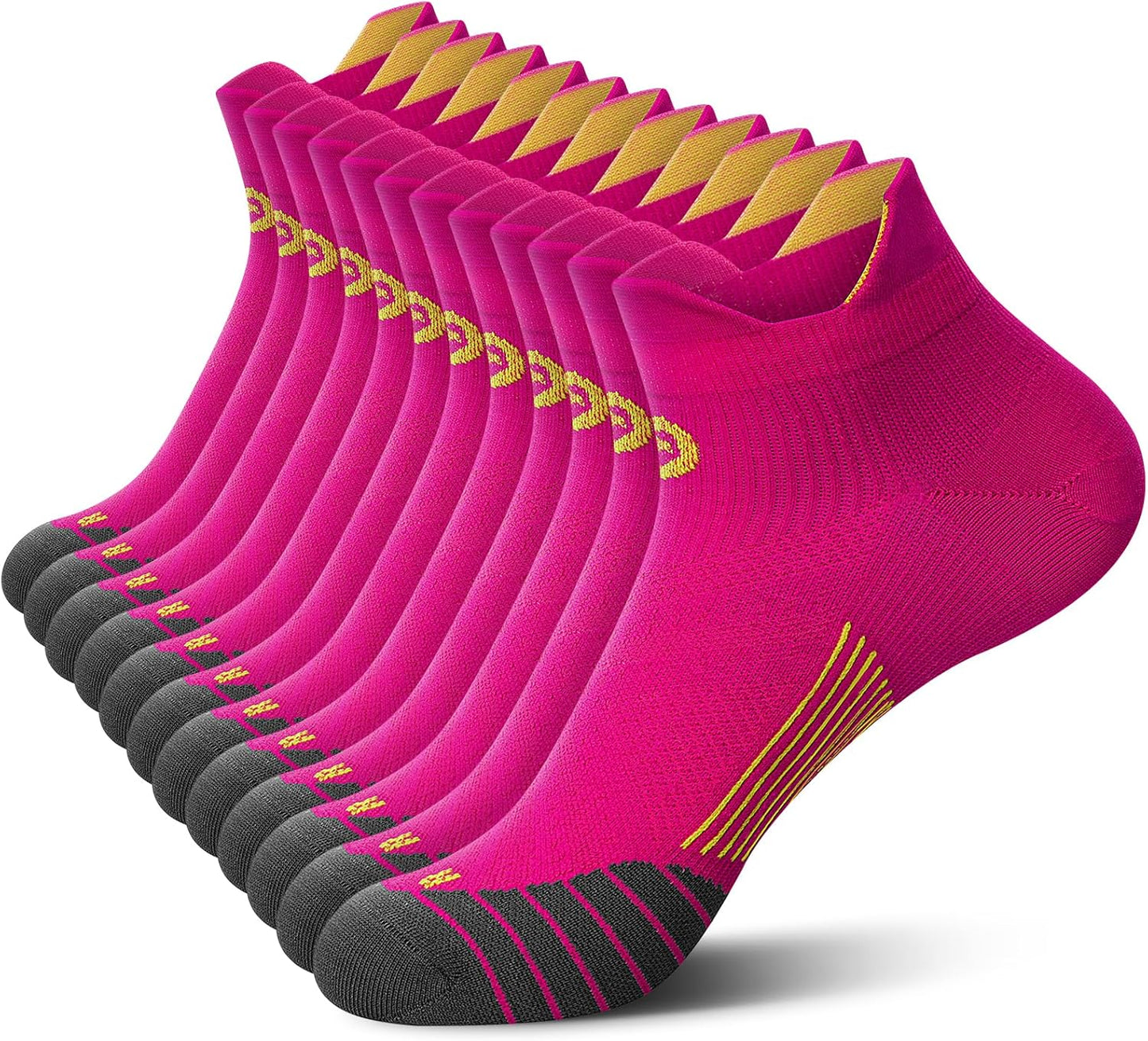 PAPLUS Ankle Compression Sock for Men and Women 2/4/6 Pairs, Low Cut Compression Running Sock with Ankle Support
