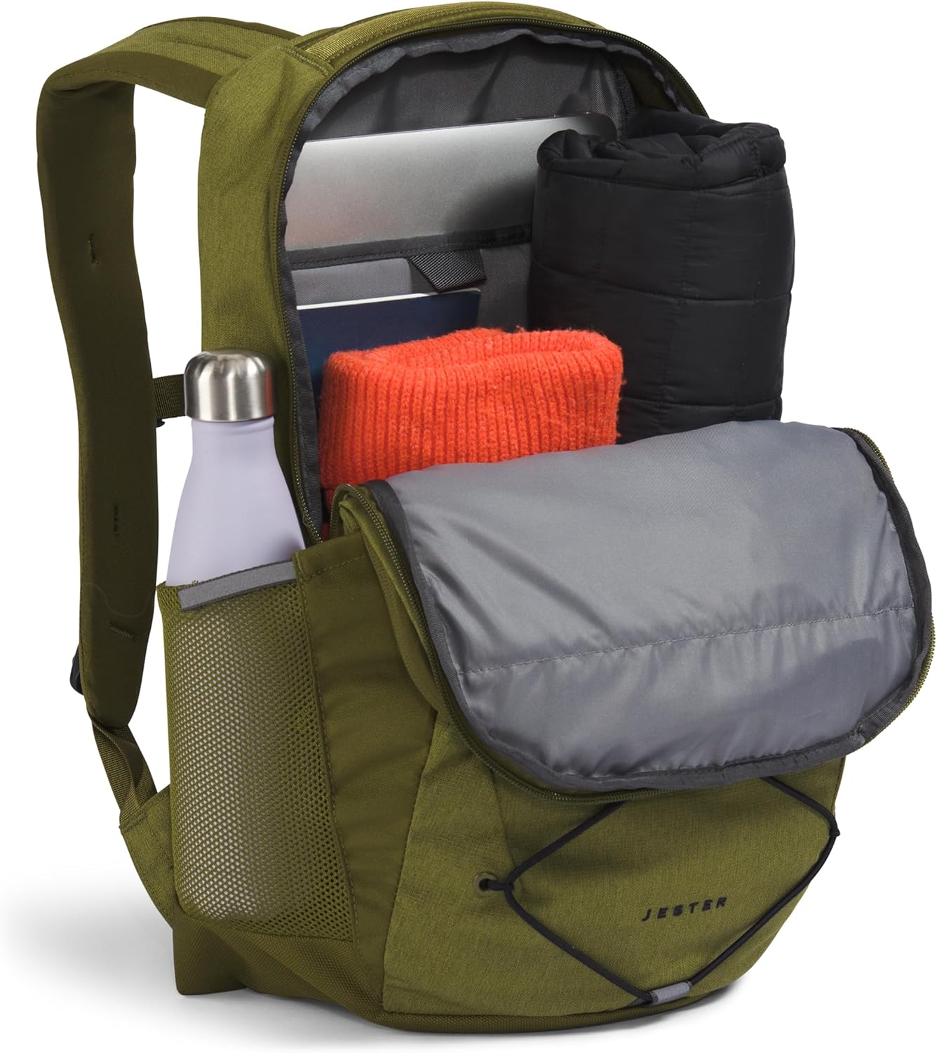 The North Face Jester Everyday Laptop Backpack, Forest Olive Light Heather/TNF Black, One Size