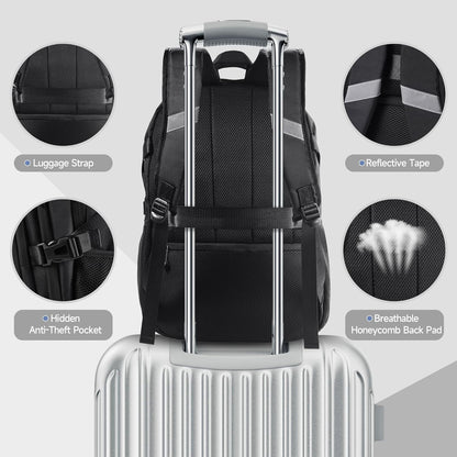 Laptop Backpack for Men Women, Anti-Theft Work Business Daypacks Fit 17 Inch Computer, 30L Personal Item Travel Backpack, Airline Approved, Water-Resistant College School Bookbag for Weekender