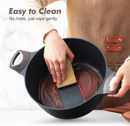 SENSARTE Pots and Pans Set Non stick, Non toxic Healthy Induction Cookware Set, 14 Pcs Non Stick Kitchen Cooking Set with Frying Pans Set & Saucepan, PFOA PFOS APEO Free, Black