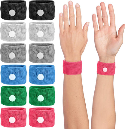 Motion Sickness Wristband, Anti-Nausea Acupressure Wrist Band for Nausea Relief, Dizziness and Vomiting from Car Sea Boat Flying Travel Sickness for Adults and Kids (Multicolor, Small, 6 Pairs)