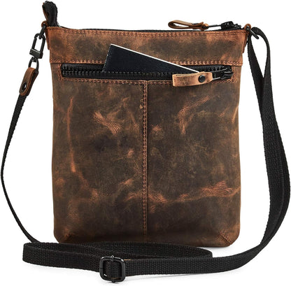 Crossbody Sling Bag for Women Small Real Leather Purse Vintage Travel Crossover Shoulder Bag Handmade