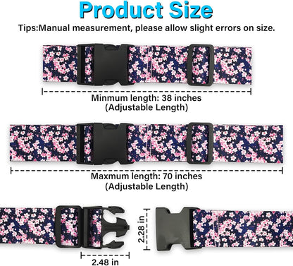 Luggage Straps for Suitcases TSA Approved, Luggage Identifiers for Suitcase, Adjustable Suitcase Strap for Baggage Security with Cute Patten, Travel Necessary Accessories (Anime Sakura)