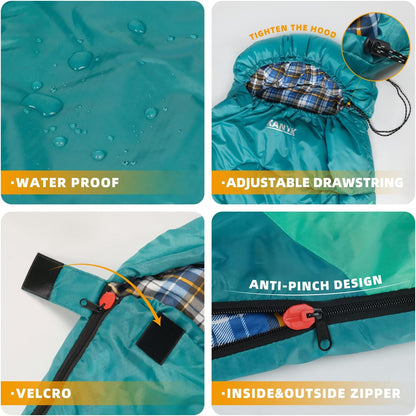 Camping Sleeping Bag, 32℉ Sleeping Bags for Adults Kids Teens Cold Weather Warm Sleeping Bag Winter for 3-4 Season Camping, Camping Gear Equipment, Traveling, and Outdoors