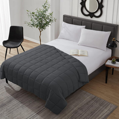 L'AGRATY Weighted Blanket - 40"x60" 7lbs Cooling Breathable Weighted Microfiber Material with Glass Beads Small Blanket for All-Season Summer Fall Winter Soft Thick