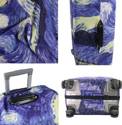 MosaiRudo Thicker Luggage Cover Elastic Suitcase Cover Protector Fits 18-32 Inch Suitcase Travel Accessories (Starry Sky, XL)