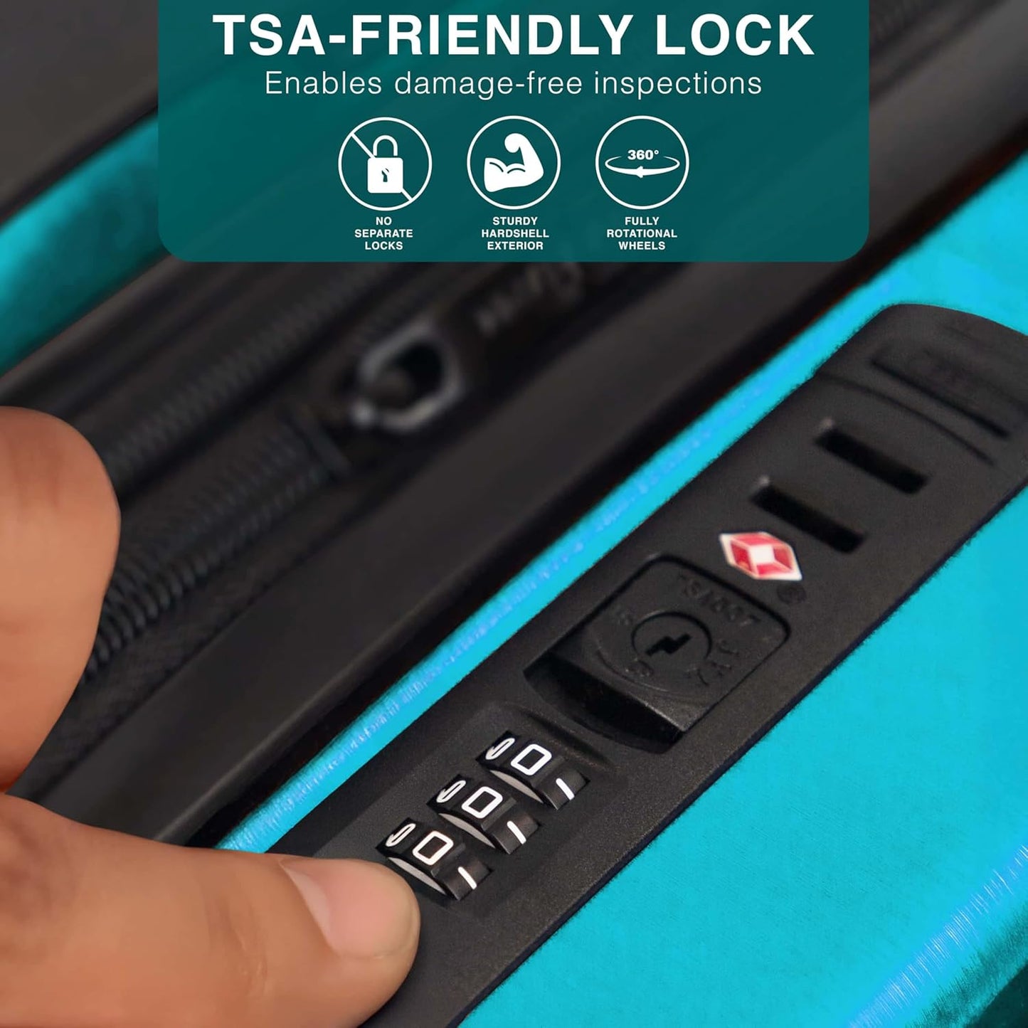 28 Inch Luggage with Spinner Wheels, Hard Shell Suitcase with TSA Locks for Luggage, Travel Large Suitcase, Expandable Hard Shell Suitcases, Teal