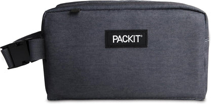 PackIt Freezable Snack Box, City Charcoal, Built with EcoFreeze® Technology, Collapsible, Reusable, Zip Closure with Buckle Handle, For Work Snacks, Fresh Snacks On the Go, Adults, and All Ages