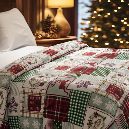 PHF Printed Fleece Blanket King Size, No Shed No Pilling Ultra Soft Plush Cozy Xmas Prints Theme Home Décor Flannel Blanket for Bed, Sofa, Couch and Gift, 108" x 90", Rindeer