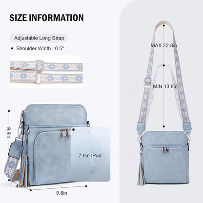 Crossbody Purse for Women,Lightweight Medium Crossbody Bag Soft Leather Women's Shoulder Handbags with Tassel