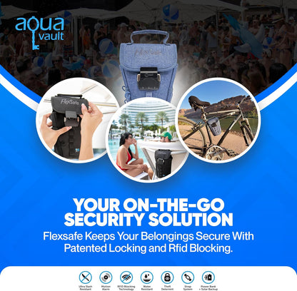 Aquavault | Flex Safe | Beach Chair Vault | Anti theft combination lock | 3 Digit Programmable lock | Water resistant, Slash Resistant and RFID Blocking (Grey)