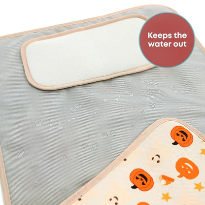 HAMUR HOME Portable Baby Changing Pad – Waterproof, Foldable & Lightweight Travel Mat – Soft & Machine Washable Diaper Changer – Compact & Durable(Halloween)