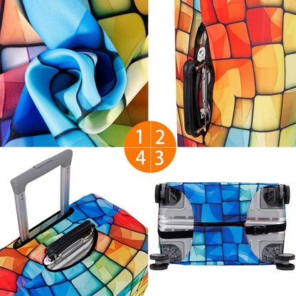 MosaiRudo Travel Luggage Covers For Suitcase Tsa Approved,Suitcase Cover Protector Fit 18-32 Inch Luggage Travel Accessories (T2492, L)