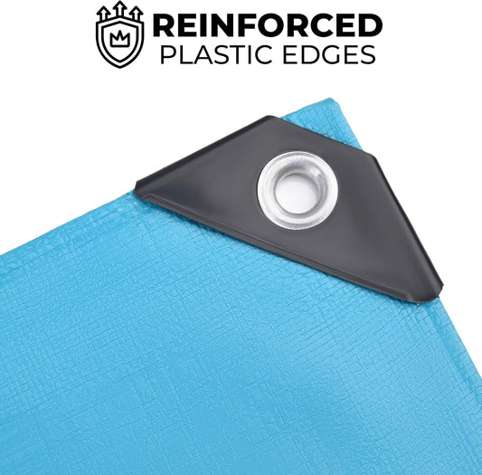 Tarps Heavy Duty Waterproof 20x30-12 mil Thick Camping Tent - Blue Tarp 20x30 UV Resistant, Rip & Tear Proof with Metal Grommets – Multipurpose Use for Camping, Tent, Boat, RV, Car, & Pool Cover