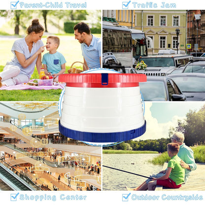Travel Potty for Toddler, Portable and Foldable Toilet Training Apply to Seat Emergency Toilet for Car, Camping, Outdoor, Indoor with Bags (Blue)