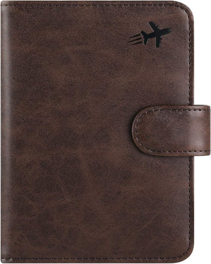 Passport Holder Cover Wallet RFID Blocking Leather Card Case Travel Accessories for Women Men (Z #Chocolate)