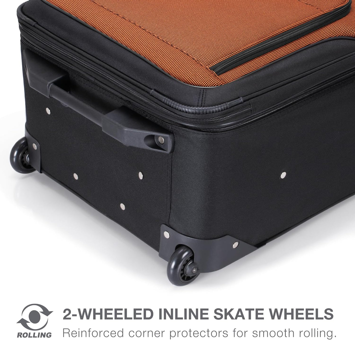 Travel Select Amsterdam 25-Inch Softside Expandable Rolling Upright Luggage, Lightweight 2-Wheel Suitcase with Push-Button Handle, Burgundy