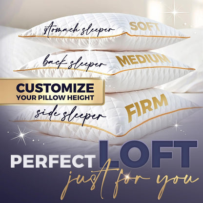 Royal Therapy Queen Memory Foam Pillows - Shredded Memory Foam Pillow for All Sleep Positions - Medium Firm Pillow with Adjustable Loft - Bamboo Rayon Cover - CertiPUR-US & Oeko-TEX Certified