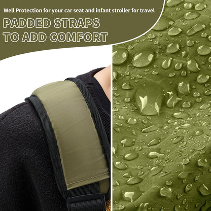 MOYAQI Stroller Travel Bag for Airplane, Gate Check Bag Backpack with Durable Nylon,Adjustable Carry Straps,Infant Carriers & Booster Seats (Olive Green)