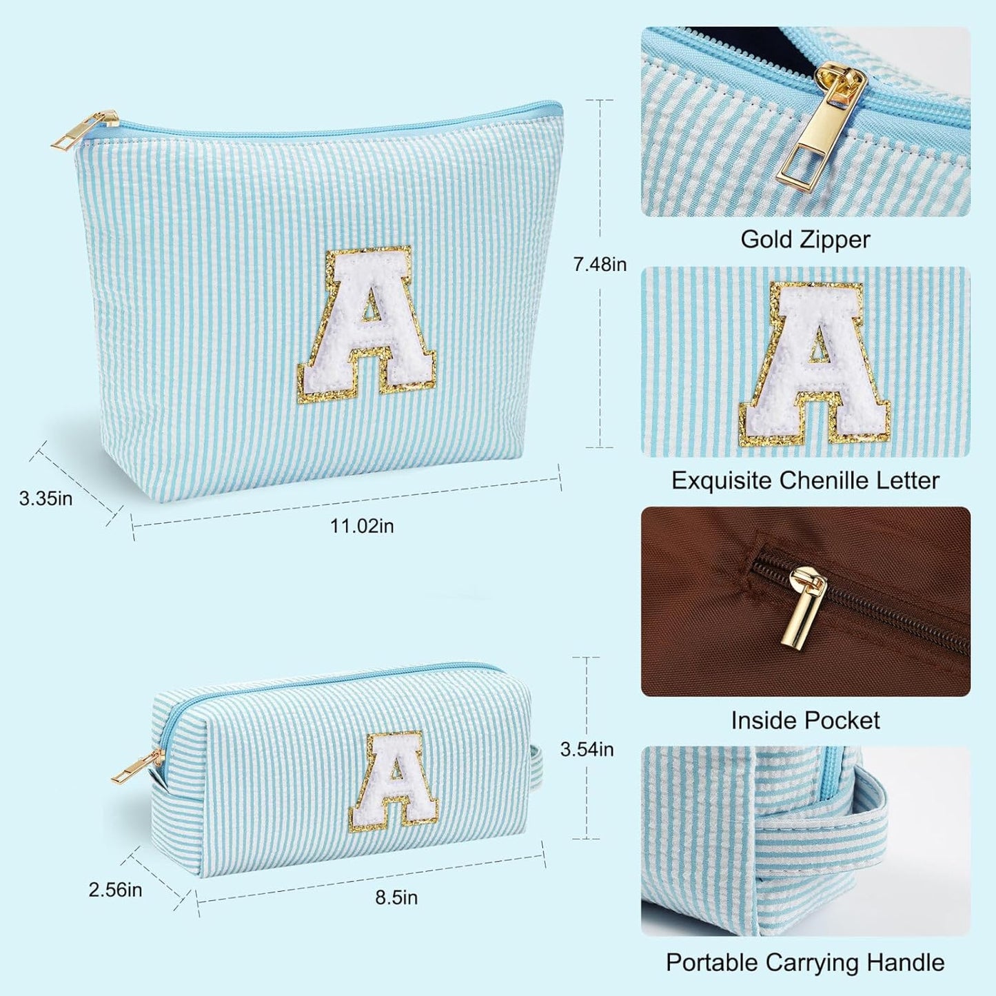 YOOLIFE Birthday Gifts for Women Girls - Personalized Initial Cute Makeup Bags Cosmetic Bag Make Up Bag Toiletry Pouch Gift for Women Her Friend Mom Teacher Sister Teenager Female Bridesmaids Z